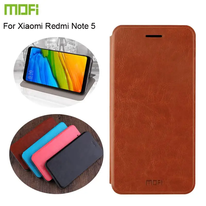 

Mofi For Xiaomi Redmi Note 5 / Redmi Note 5 Pro Case PU Leather Cover Luxury Book Flip PU Leather Cover Stand Cases