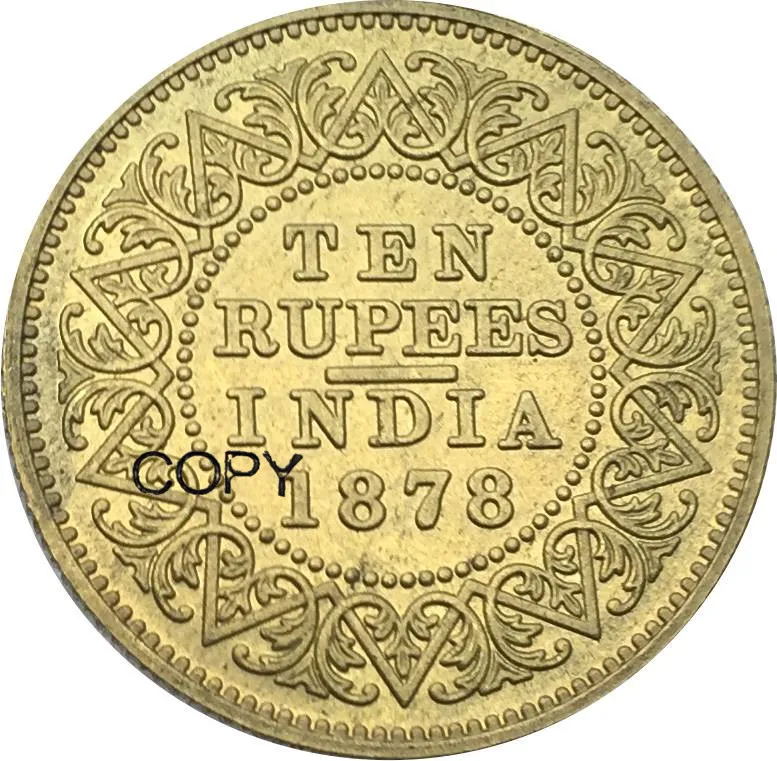 

New Product British India VICTORIA QUEEN 1878 ONE MOHUR Brass Copy Coin Can Receive The Custom