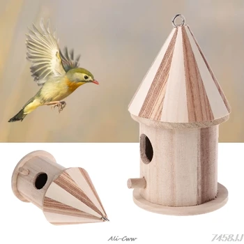 

Wooden Nesting Nest Box Bird Cage House Small Birds Blue Tit Wren DropShip