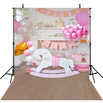 

Hot Birthday Photography Backdrops Unicorn Party Backdrop For Photography Pink Background For Photo Studio Fond Photographie