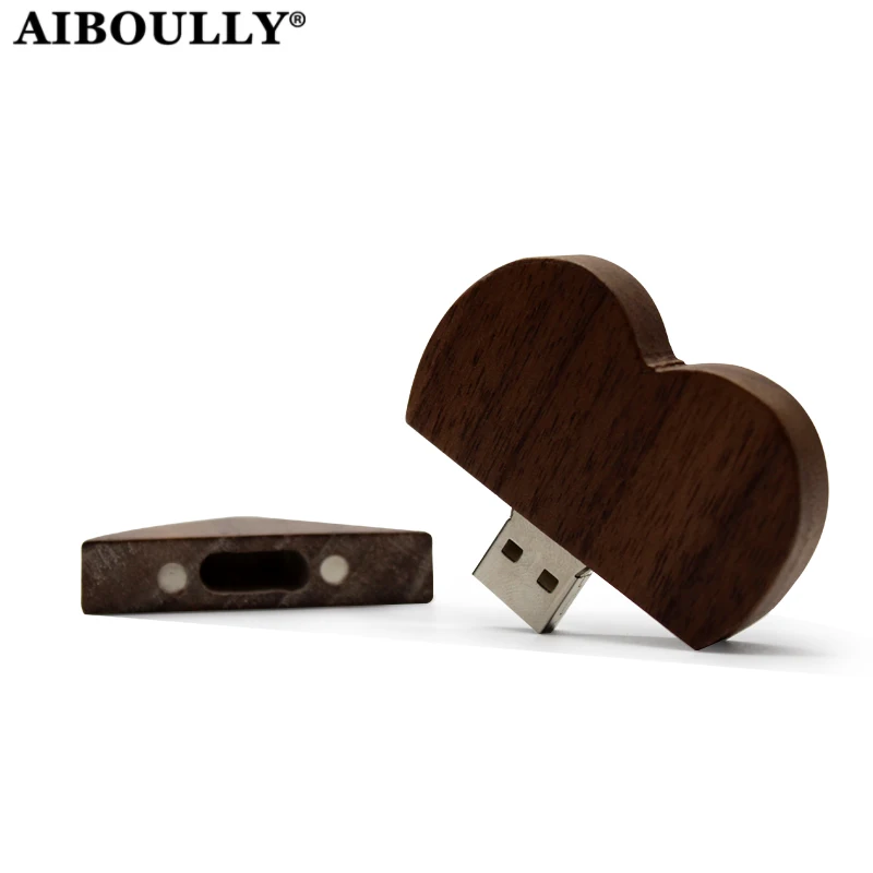 AIBOULLY Usb 2,0 сердце usb-флеш-накопитель 64 Гб карта памяти 32 деревянная Флешка 4 ГБ Usb флешка 16 ГБ 8 ГБ специальная Флешка компания