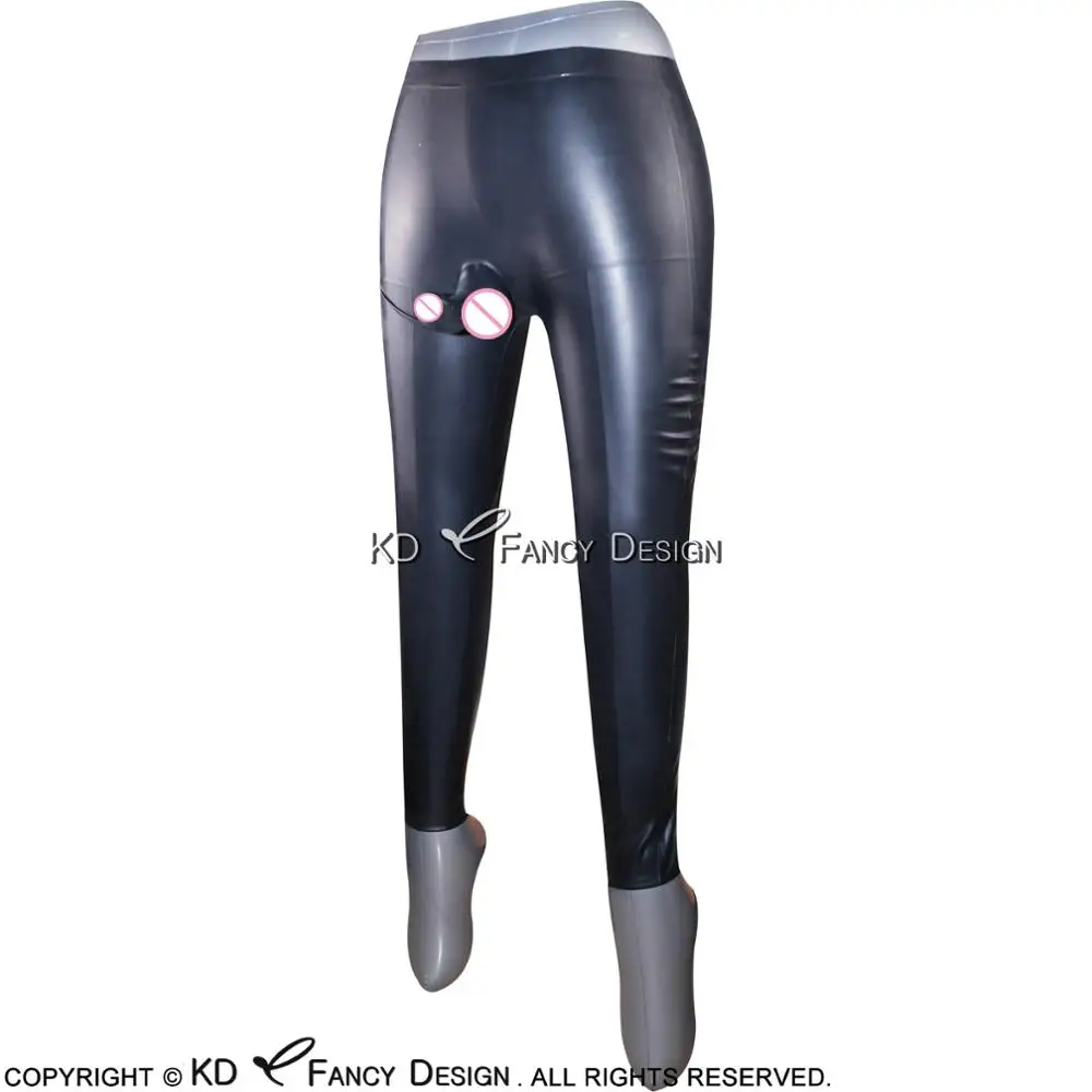 Черные длинные латексные брюки с анатомическим пенисом|pants pants|pants longpants black |