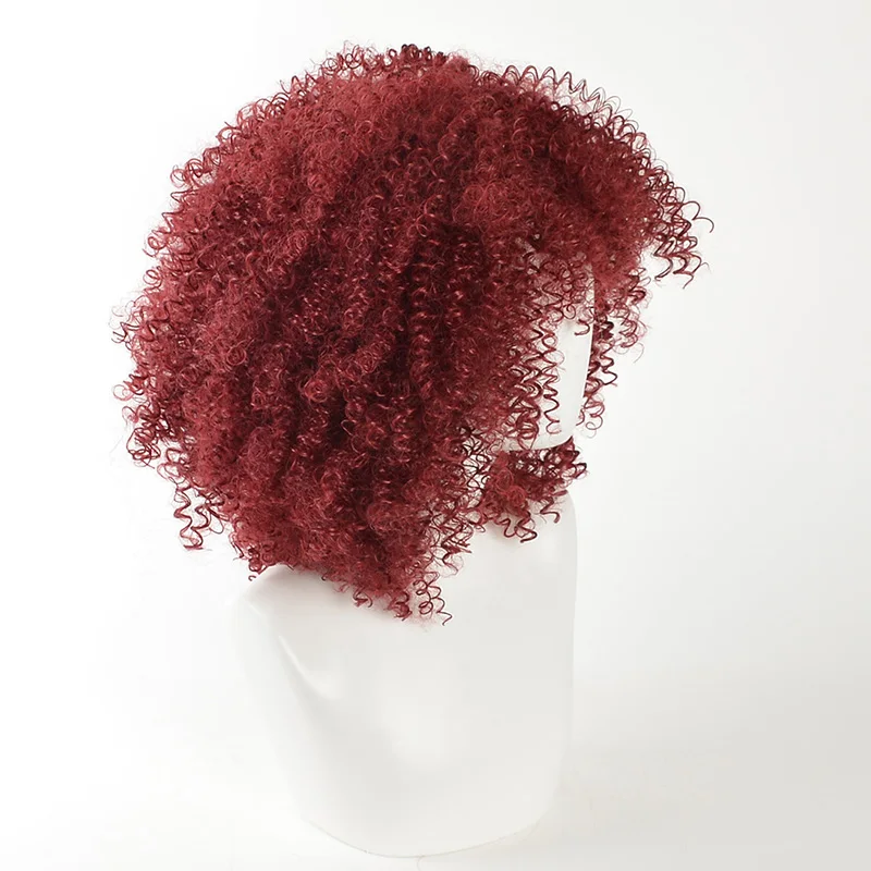 MSI Wigs красный вьющиеся синтетические парики для черных женщин Американский Африканский Средний афро парик косплей термостойкий