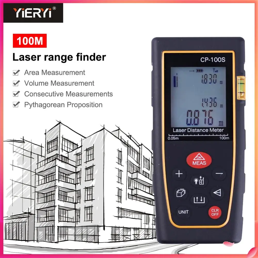 

Yieryi CP-100S New Hand-held Laser Rangefinders 100m Distance Measurement Suitable for Engineering Optical Instruments