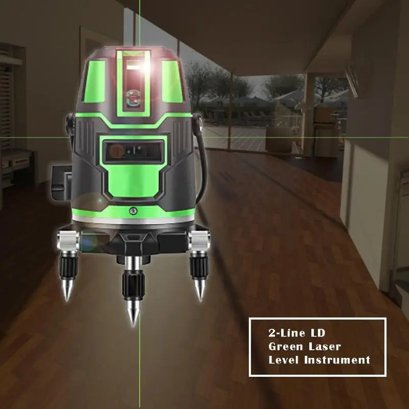 

2 Lines Self-leveling Green Laser Level 360 Horizontal Vertical Instruments
