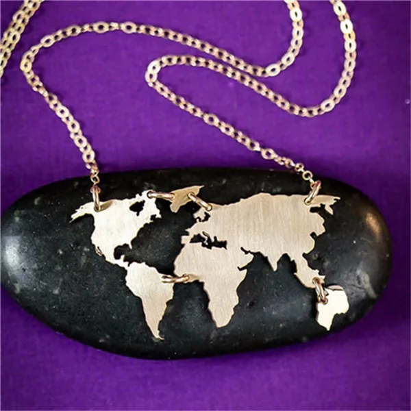 Модное ювелирное изделие, мировое ожерелье, подарок на День Земли, Карта мира, ожерелье, кулон с картой мира, глобус, карта земли, ожерелье wanderlust