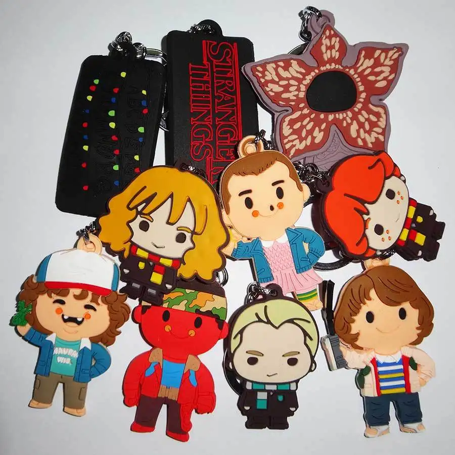 

3D Harri Potter PVC Keychain Toy Stranger Things Game Of thrones Dragon Wolf Mrio Action Figure Toys Party Cosplay Key Ring