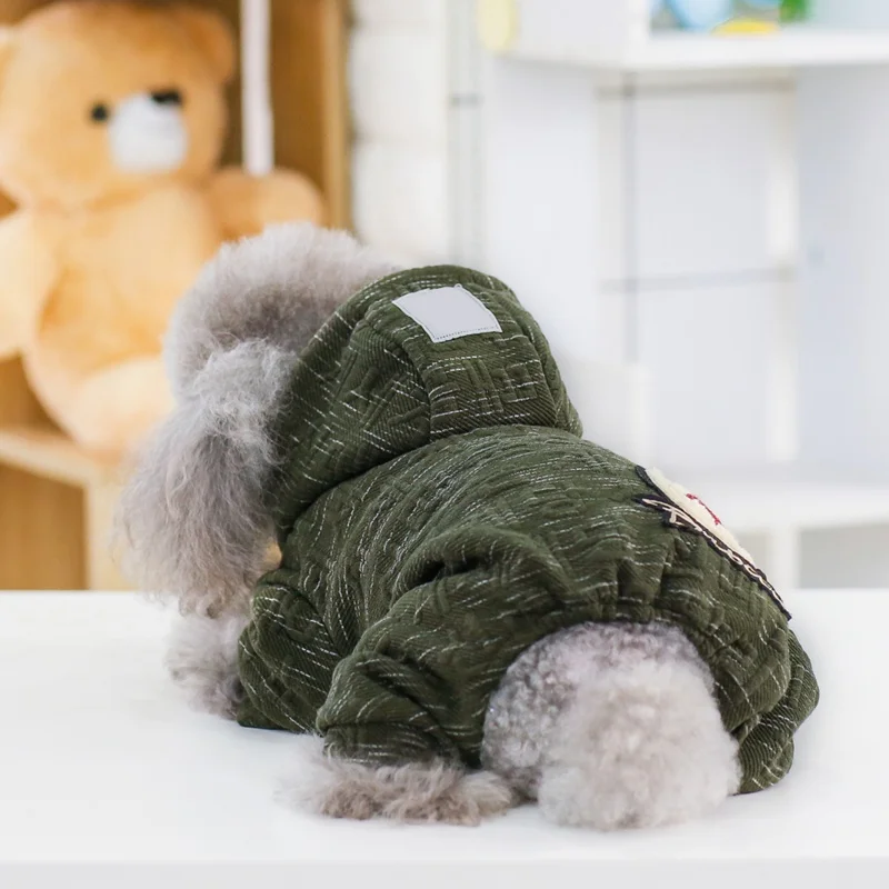 Комбинезоны для собак, четыре ноги, кашемировые толстовки с капюшоном, пальто для собак на осень и зиму, утолщенное теплое пальто для щенков