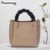 INS Popular cuero suave mujeres Bolso pequeño cubo de alta calidad mujeres de cuero bolso de mano bolsas de hombro Bolsos Mujer principal