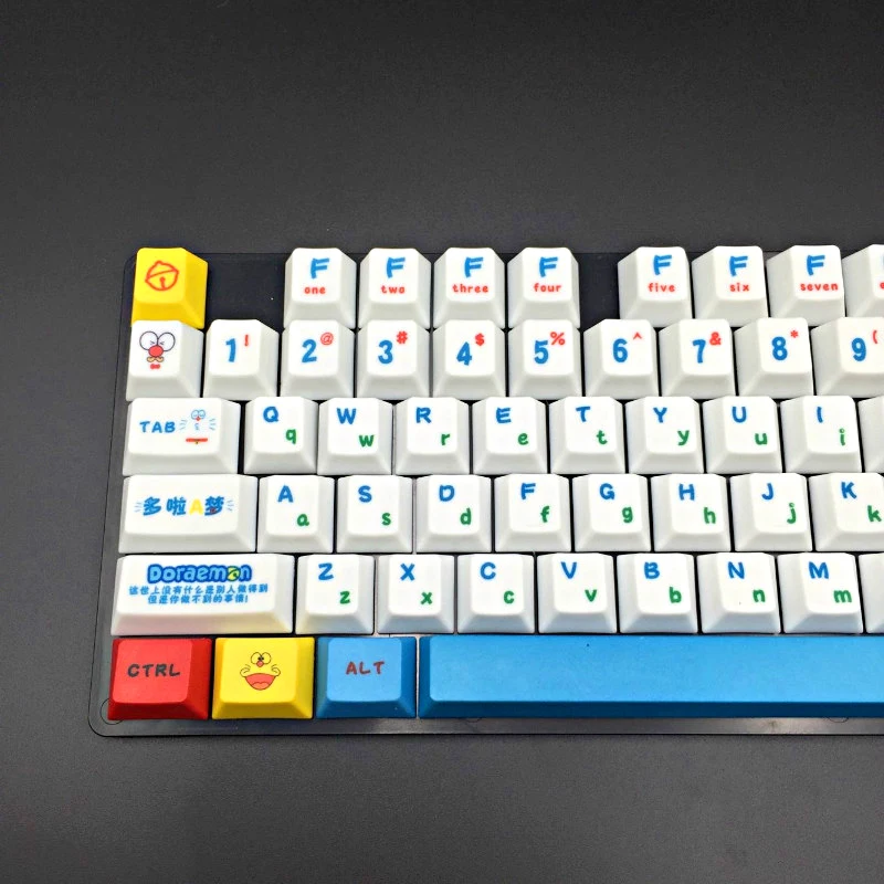 Набор крышек для ключей Doraemon PBT, крышка для ключей с сублимационной краской, s Топ с печатью для Cherry MX Mechanical Keyboard Key cap Switches 108 Keys cap