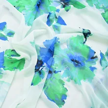 Новая шифоновая ткань с высокой вязкостью; ткань с принтом; сезон весна-лето; цвет белый, зеленый; высокое качество