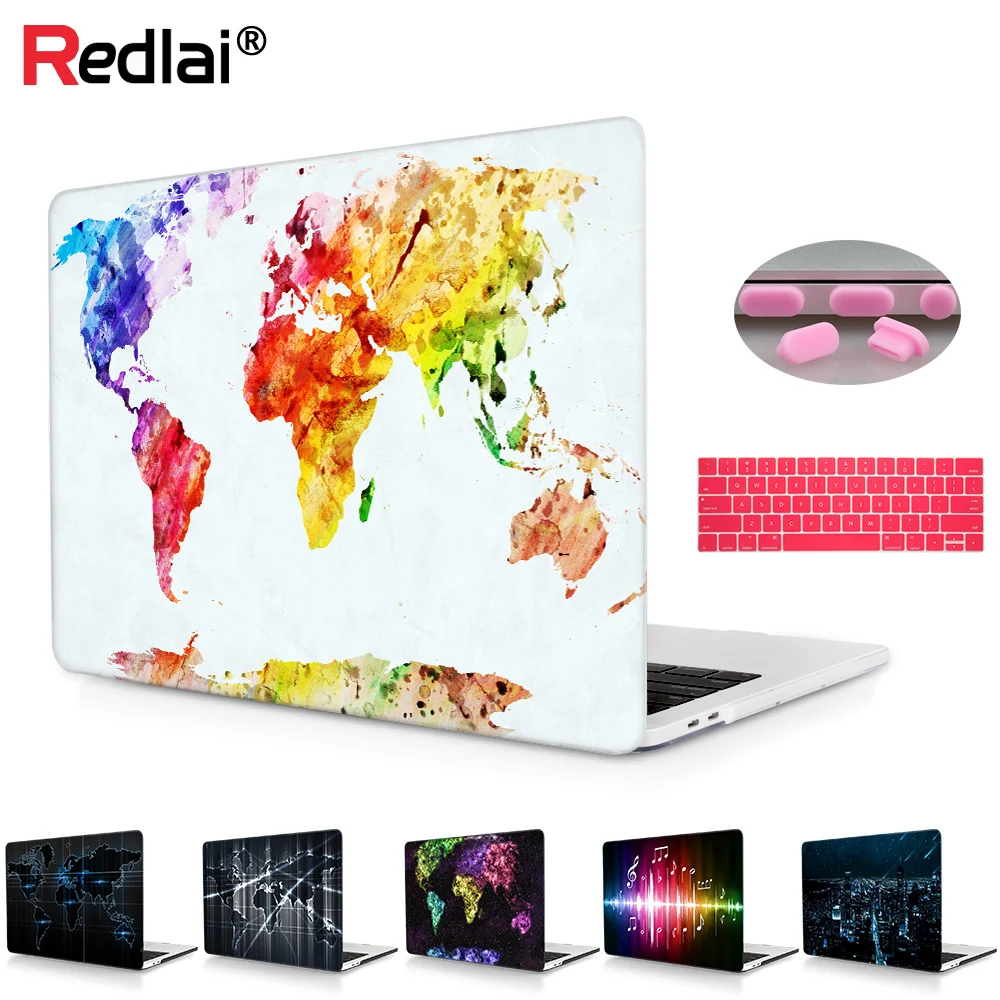 Для нового MacBook Air 13 A1932 Pro 13 15 с сенсорной панелью чехол карта мира пластиковый жесткий чехол для Mac Book Air Pro retina 13 15"