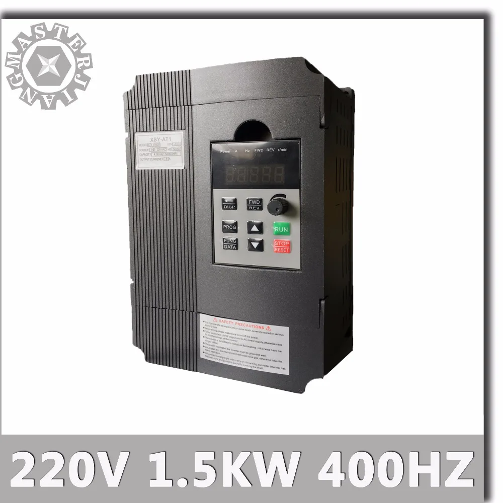 

220V 1.5KW 400Hz Inverter Single-phase Input VFD 3 Phase Output Frequency Converter Adjustable Speed 1500W 220V Inverter AT1