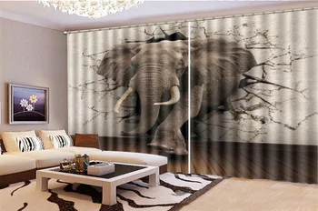 

Wholesale 3d Curtain Elephant Coming Out Of The Wall Decoration Indoor Living Room Bedroom Kitchen Window Blackout Curtain