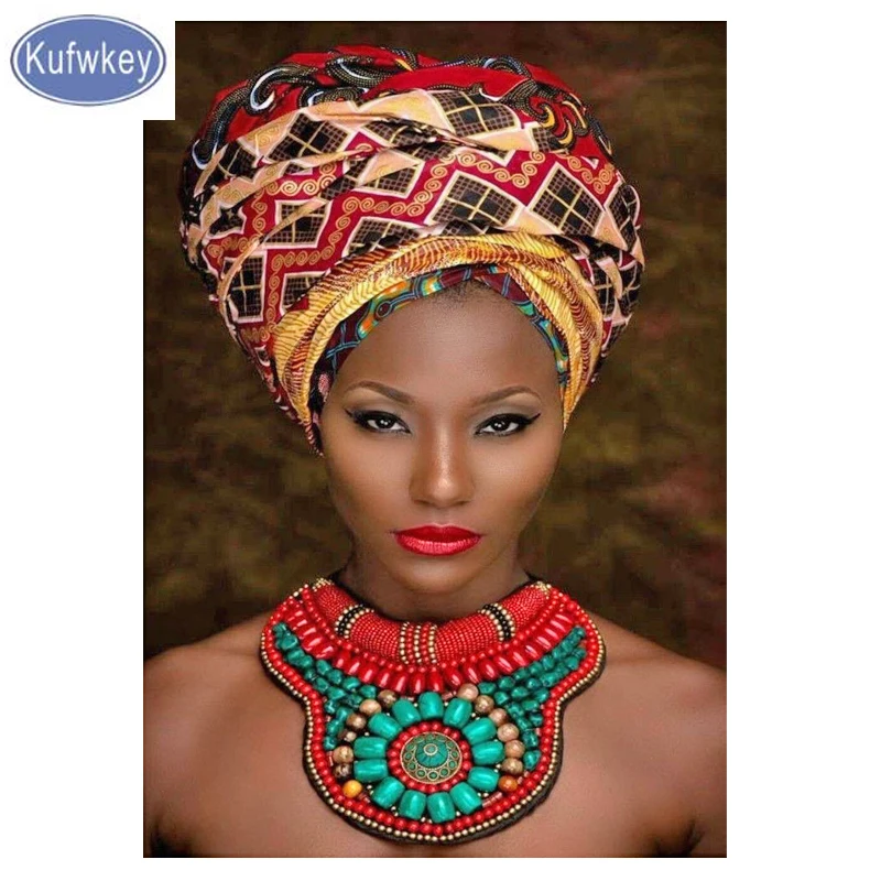 

Resin drill All square 5D DIY diamond painting african lady diamond embroidery sale cross-stitch rhinestone mosaic Africa decor