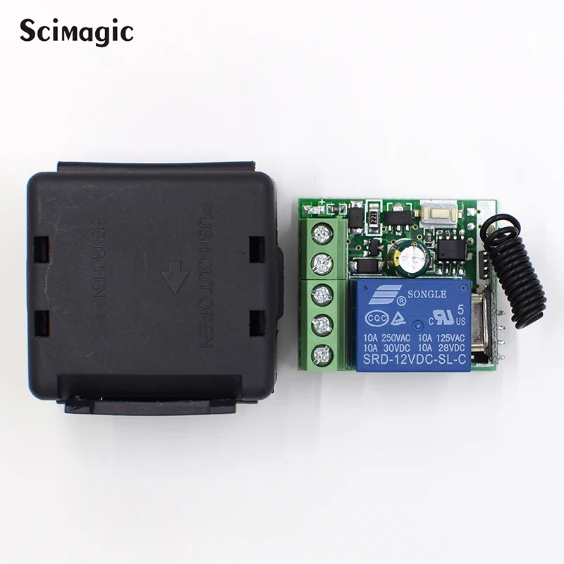 

4 x 433Mhz DC12V 1CH Relay Wireless Remote Control Switch 433 MHz RF Receiver Module For Smart Home Switch Transmitter Diy 1xRC