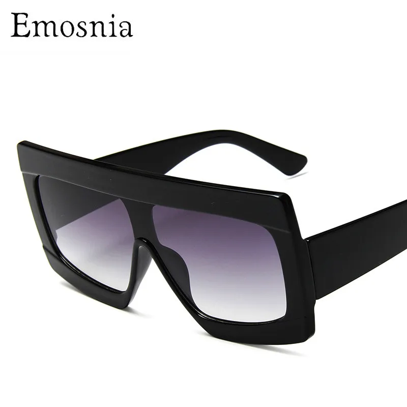 Женские солнцезащитные очки с плоским верхом для женщин, брендовые солнцезащитные очки больших размеров с квадратными градиентными оттенками, мужские крутые модные дизайнерские очки