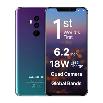 UMIDIGI Z2 глобальная версия Android 8,1 6," FHD+ полный дисплей Helio P23 6 ГБ+ 64 Гб 4 камеры 16 Мп+ 8 Мп 3850 мАч Face ID 4G смартфон