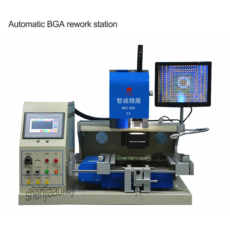 

110V/220V High sensitive touch screen + temperature control module + PLC + stepper drive WDS-660 Automatic BGA rework station