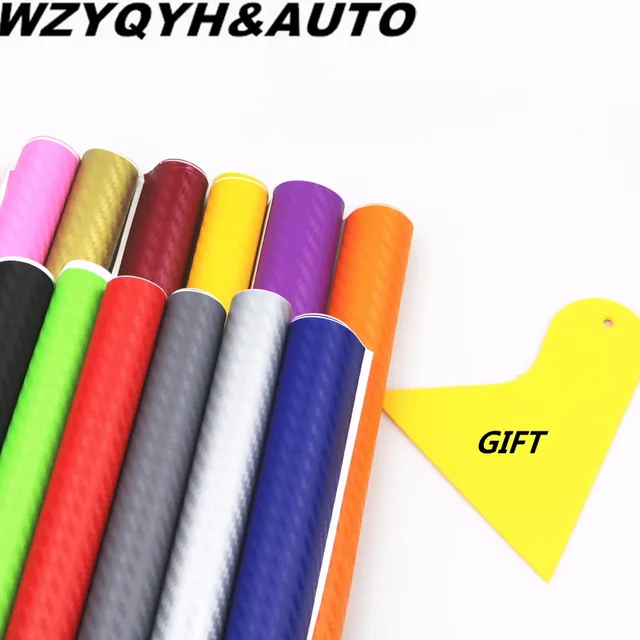 30cmx127cm 3d carbon fiber vinyl car wrap sheet roll film car wrap sheet