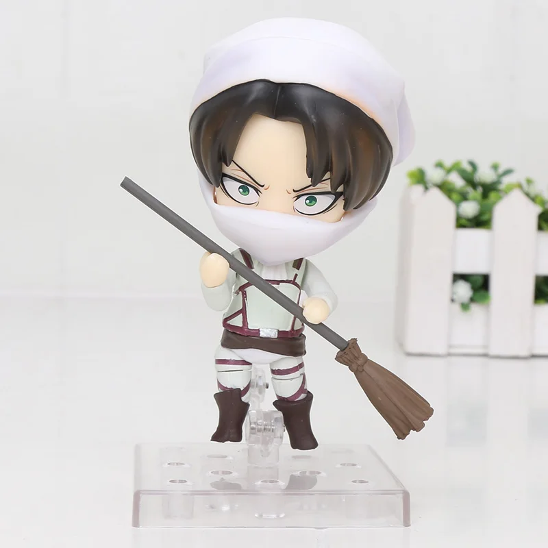 

10cm Nendoroid figure Attack on Titan Levi Cleaning Ver. 417 Nendoroid PVC Action Figure Collectible Model Toy