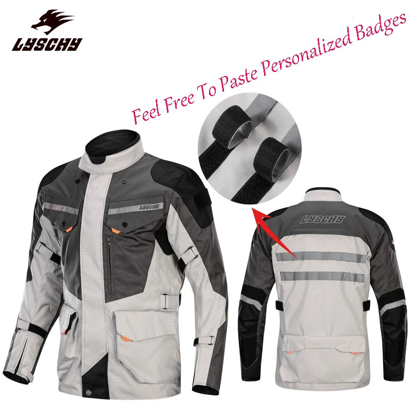 

LYSCHY Motorcycle Protection Jacket Men Waterproof Spring Winter Jackets Detachable Protective Gear 5 PCS CE Protect Pads S-5XL