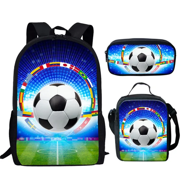 FORUDESIGNS Fire Foot Ball Футбол Баскетбол принты 3 комплекта Школьные сумки Дети мужчины рюкзак школьный рюкзак для детей для подростков студентов мальчиков - Цвет: HME1129CGK