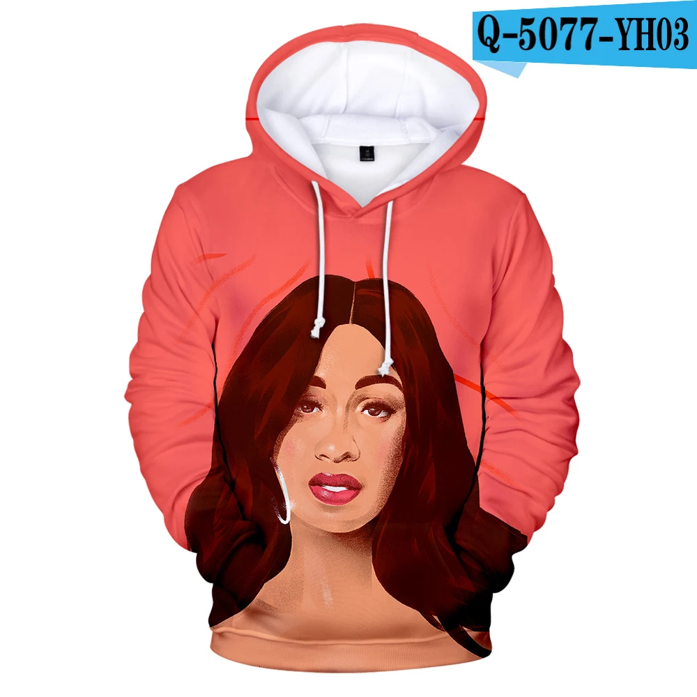 Новинка года; толстовка с 3D капюшоном Cardi B; Модная Повседневная Удобная Толстовка в стиле хип-хоп для родителей и детей; пуловеры для детей; сезон осень-зима - Цвет: Q5077