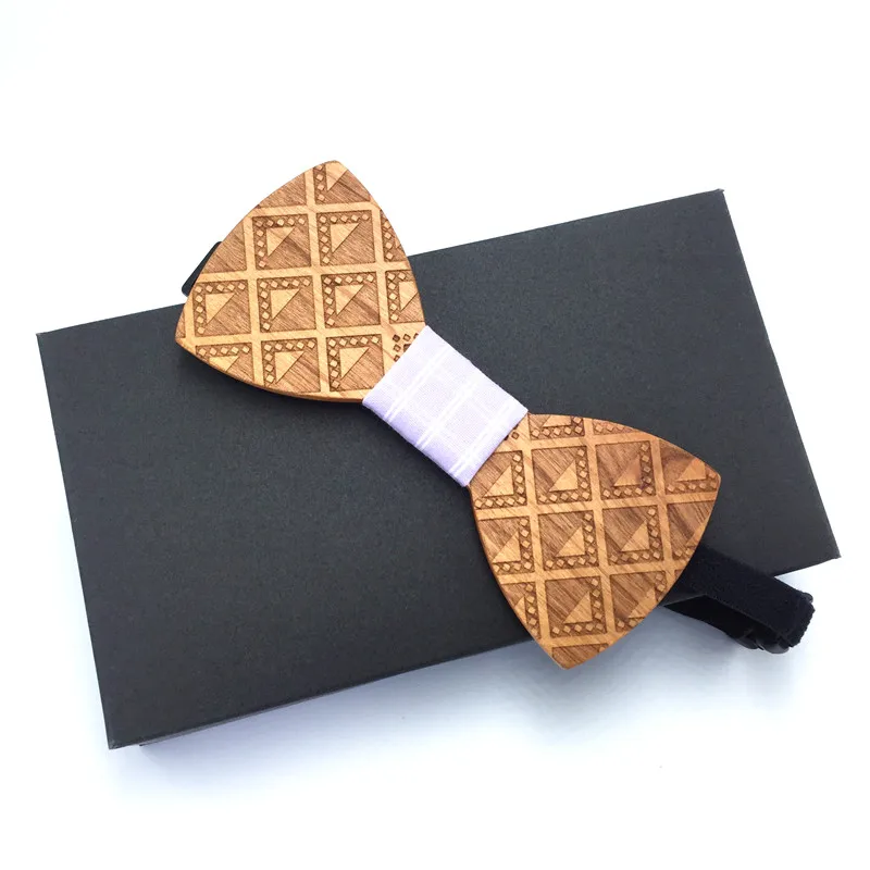 Ручная работа Мужская деревянная бабочка-бабочка форма Bowknots из полой древесины галстуки для мужчин свадебные костюмы