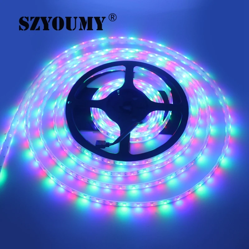 SZYOUMY 100 м Светодиодные полосы Водонепроницаемый Тира клейкие ленты RGB белый 5050 3528 IP68 RGB для Рождественское украшение сада Быстрая доставка