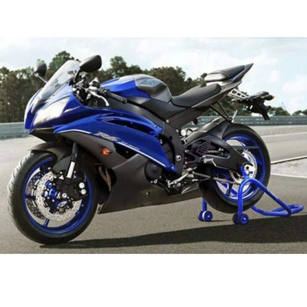 YZFR6 синий w/матовый черный обтекатель впрыскивание, АБС-пластик для 2008-2016 Yamaha R6 R600 YZF-R6 YZF R6 2009 2010 2011 2012 13, 14, 15 лет