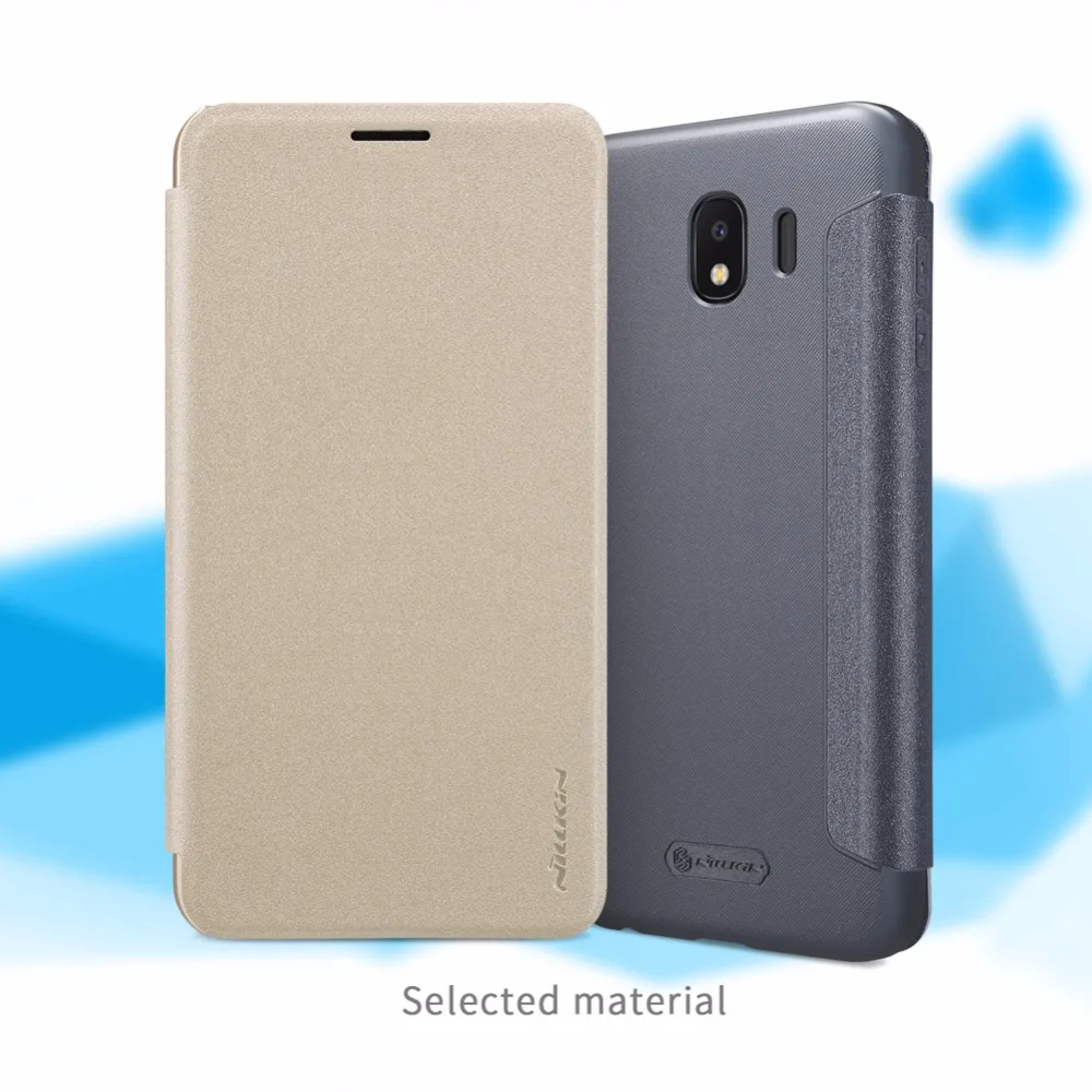 Чехол-книжка для samsung Galaxy J4, чехол Nillkin Sparkle Series, жесткий пластиковый чехол из искусственной кожи для samsung Galaxy J4 J400F J400 SM-J400F