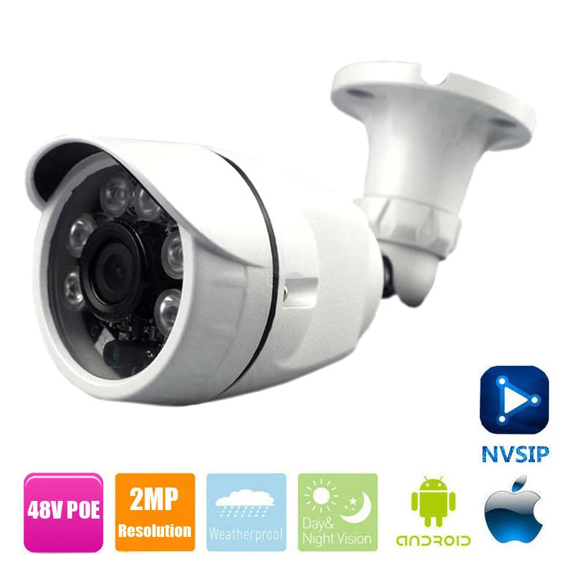 IP Камера PoE Открытый Full HD 1080 P 2MP POE пуля IP Камера безопасности P2P ONVIF 1080 P объектив Водонепроницаемый ИК светодиодный Ночное видение