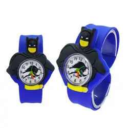 Модные детские часы со шлёпками детские часы в стиле Бэтмен Силиконовые наручные часы для детей от 2 до 10 лет подарки для мальчиков и