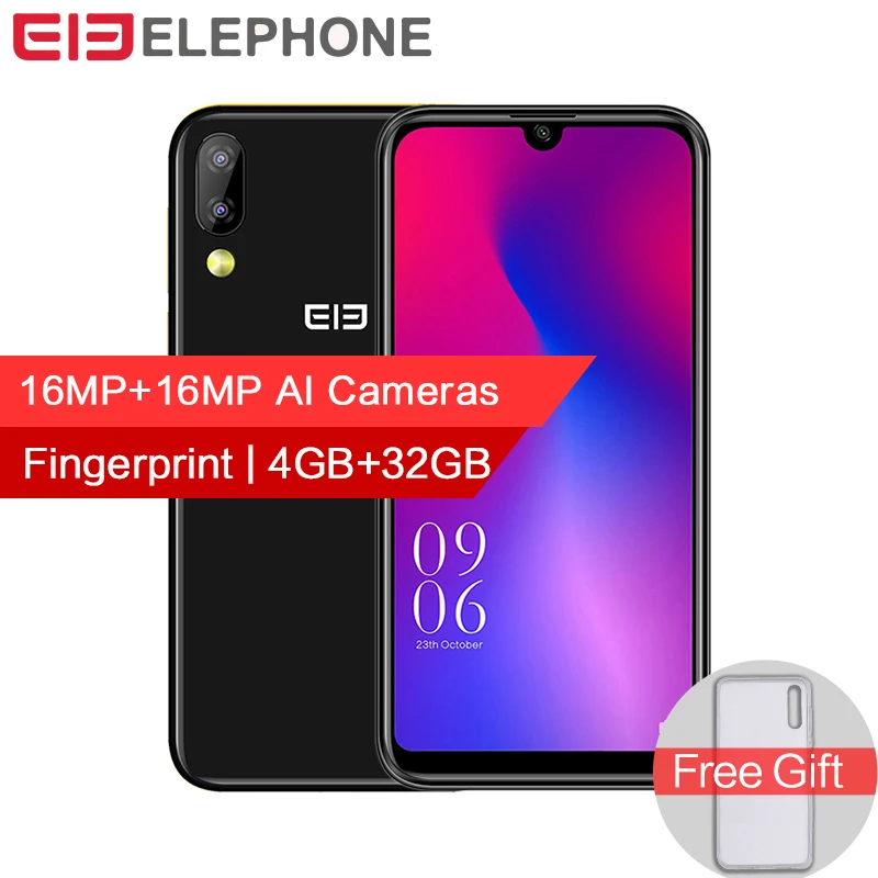 Elephone A6 mini 4 GB 32 GB мобильный телефон Android 9,0 5,71 "водослива Экран MT6761 4 ядра 16MP Камера 3180 mAh 4G LTE смартфон