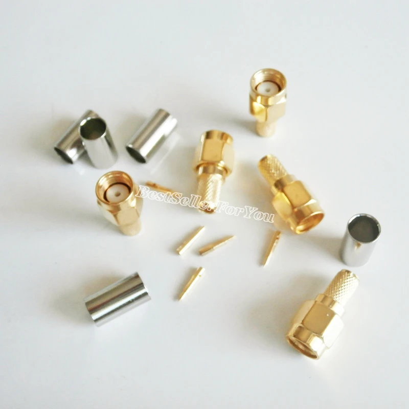 10 шт. SMA штекер RG58 RG142 LMR195 RG400 прямой RF разъем кабеля|connector crimp|connector plugconnector male |