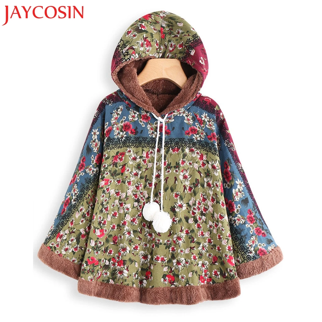 Женский плащ пончо JAYCOSIN винтажный с капюшоном на шнурке Прямая поставка 22|Пальто|