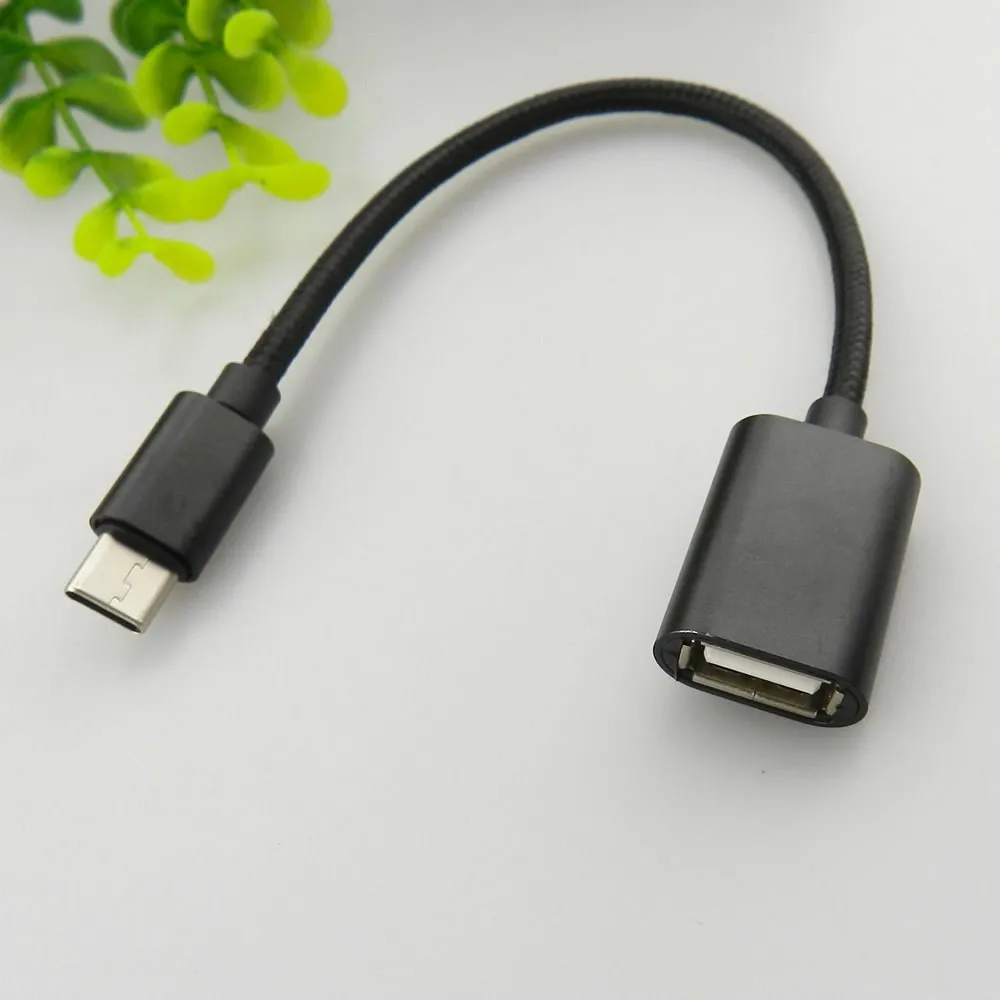 USB OTG Тип C к USB адаптер OTG Быстрая зарядка 15 см тип-c зарядное устройство кабель для передачи данных конвертер для Macbook samsung Xiaomi huawei USB-C - Цвет: black