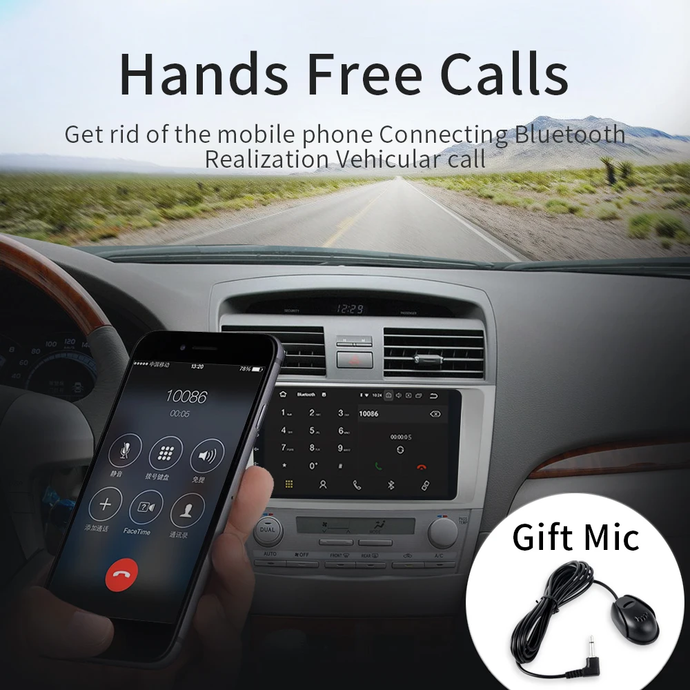 Sale Dasaita 9" Android 9.0 Car GPS Navigation for Toyota Camry 40 2007 2008 2009 2010 2011 Car Stereo Multmedia 4*50W 4