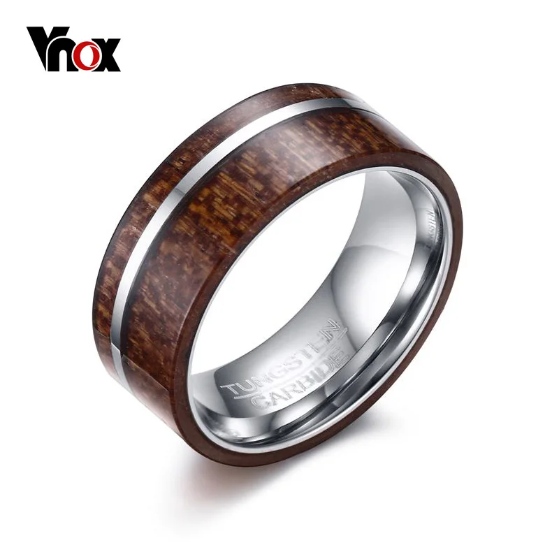 vnox mens wood engagement ring 8mm tungsten carbide male ring rock wedding bands high polished finish - Wood Wedding Rings For Men vnox mens wood engagement ring 8mm tungsten carbide male ring rock wedding bands high polished finish - Wood Wedding Rings For Men
