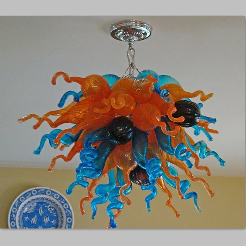antique reproduction chandeliers blown glass chandeliers LED long chain design lighting-in 