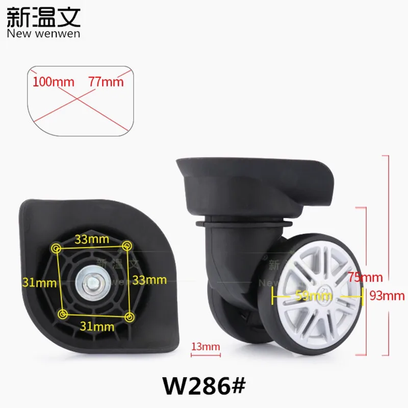 Сменные багажные колеса для чемодана, запчасти, Универсальные ролики на колесиках, аксессуары для чемодана, сумки на колесиках, шкив - Цвет: 1 Pair W286