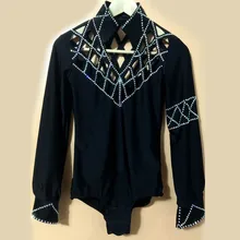 Стиль Мужская латинских танцев seior спандекс с длинными рукавами Мужская латинские танцы тела рубашки для мужчин латинские танцы рубашки A71