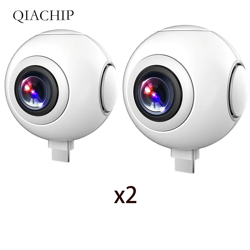 

2pcs 720 360 Degree Panoramic Camera VR Camera HD Video Dual Wide Angle Lens Real Time Seamless Stitching for Android Smartphone