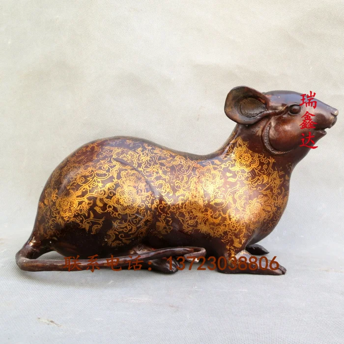

30CM large # Office home business FENG SHUI ART # fortune mouse efficacious Money Drawing Fortune Talisman Bronze statue