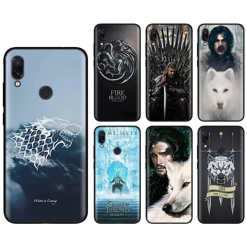 

Jon snow games of thrones Silicone soft Cases for Xiaomi Redmi Note 7 6 Pro 5 Plus 6 6A Mi A1 A2 8 Lite Black TPU Phone case