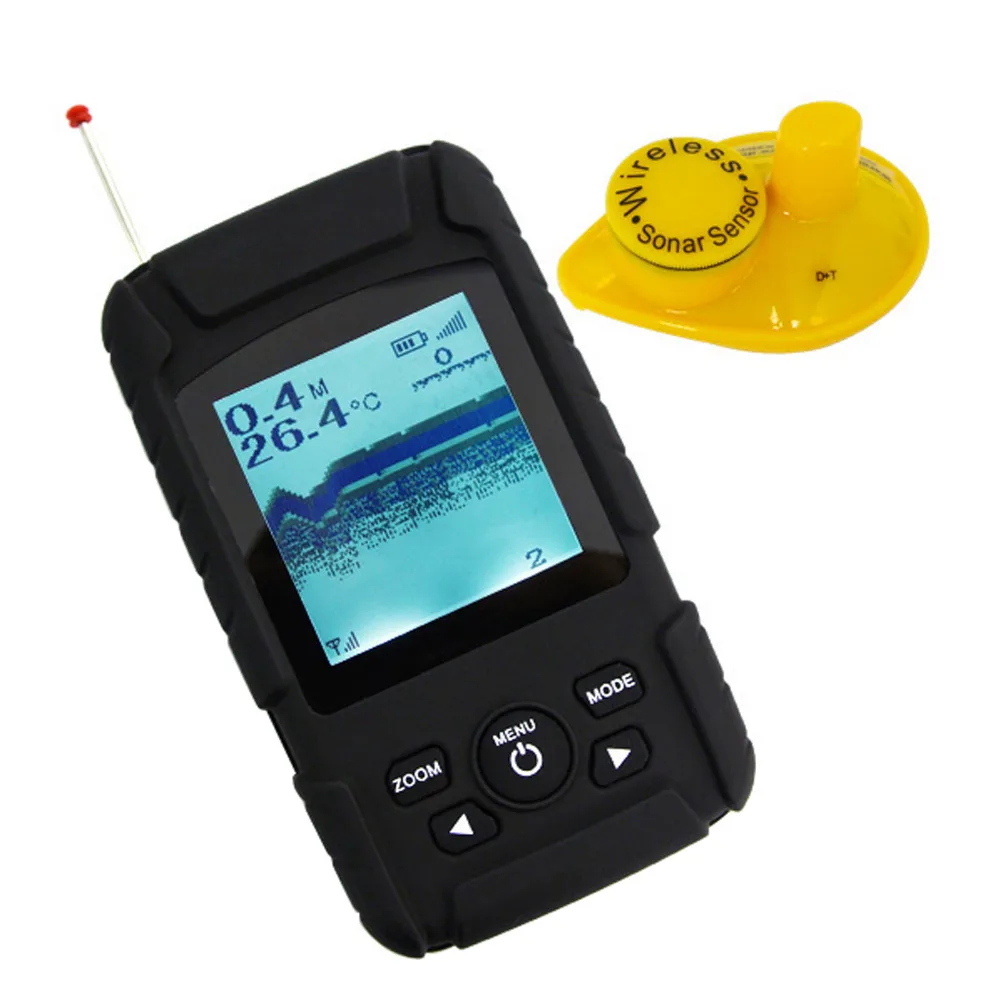 

FF-718Li-W Rechargeable Battery LUCKY Waterpoof Wireless Fishfinder Portable 0.6-45M ( 2-148ft ) Sensor 125kHz Sonar Frequency