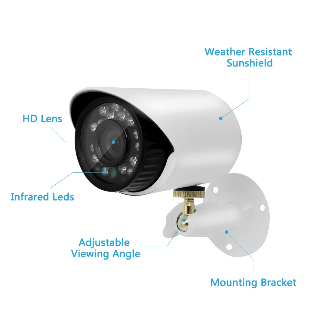 Wistino 4CH AHD DVR CCTV Camera System 720P Outdoor Cameras Surveillance Kit Home Security Video Monitor Kits IR Night Vision Indoor  (15)