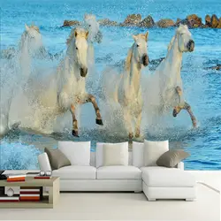 Фото обои современный Белая лошадь спрей 3D настенные фрески классический Гостиная исследование фоне стены Home Decor Papel де Parede Sala
