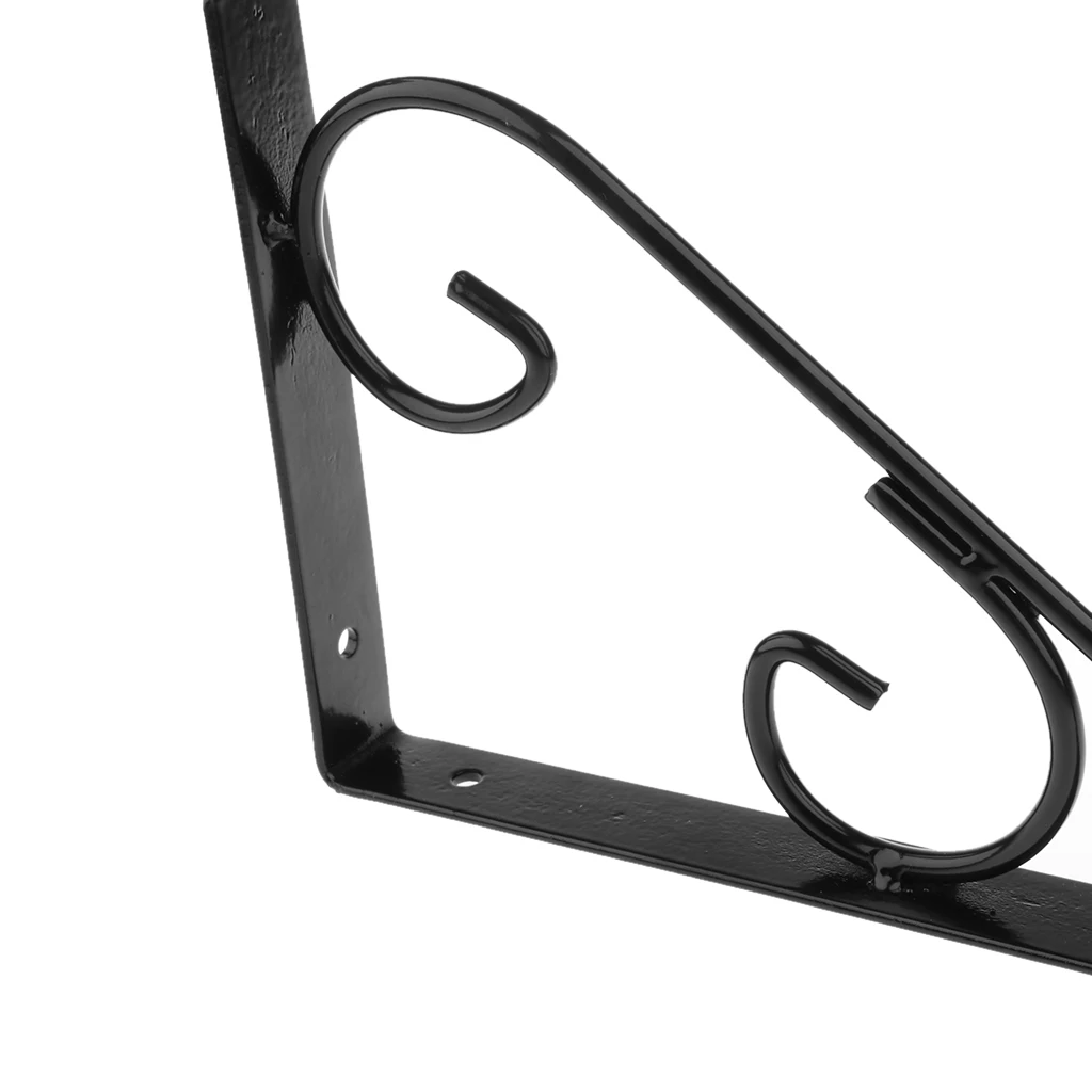 Baoblaze 2pcs Wall Shelf Bracket Metal Heavy Duty Supporter L Shaped Wall Hanging Shelves